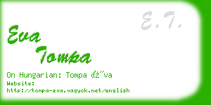 eva tompa business card